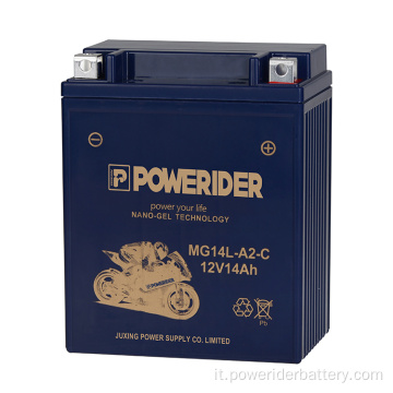 12 V 14Ah YB14L-A2 Nano-Gel Tech Motorcycle Starter batteria